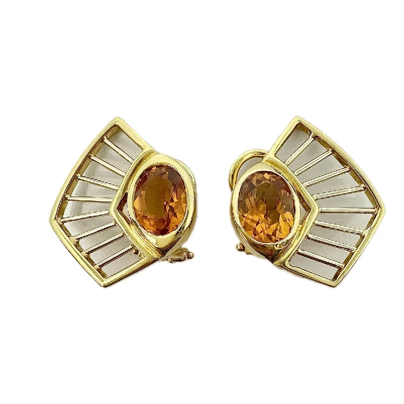 Lightweight Drop Earrings for All Day -Manfredi 18K Gold and Citrine Earrings