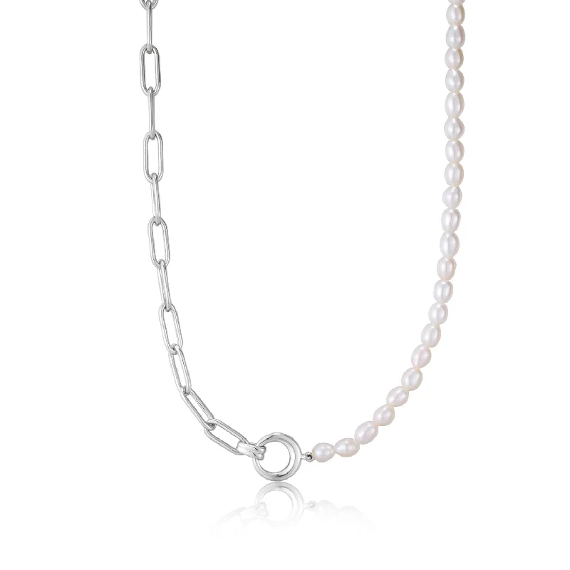 Necklaces and pendants with engraved messages for a deeply personal, sentimental gift-Pearl Chunky Link Chain Necklace