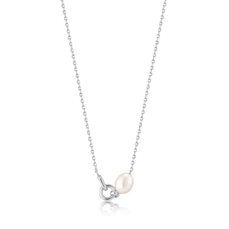 Necklaces and pendants with abstract shapes for a modern, creative appearance-Pearl Link Chain Necklace