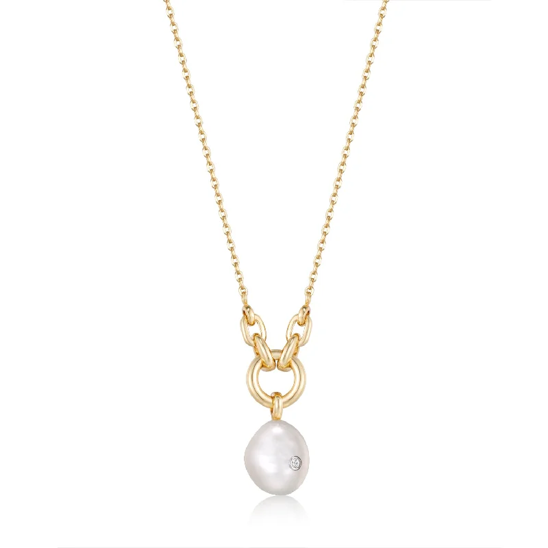 Beautiful necklaces and pendants with diamond halo settings for extra brilliance-Pearl Sparkle Pendant Necklace