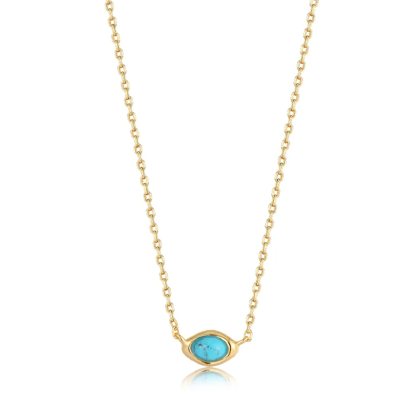 Best necklaces and pendants with seashell designs for a tropical, beachy vibe-Turquoise Wave Necklace