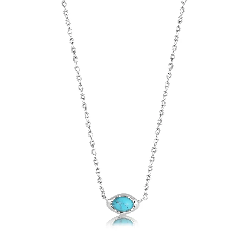 Necklaces and pendants with lock and key designs for a symbolic gesture-Turquoise Wave Necklace