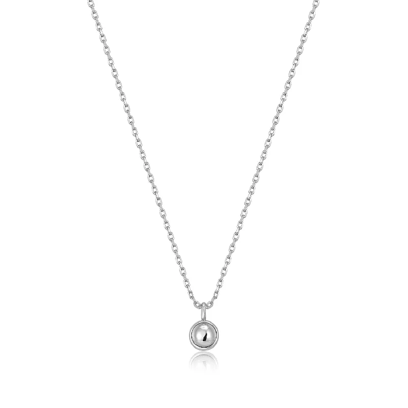 Best necklaces and pendants with black diamonds for an edgy, bold statement-Silver Orb Drop Pendant Necklace