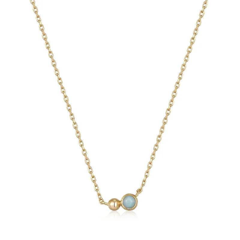 Beautiful necklaces and pendants with layered chains for a fashionable, chic look-Gold Orb Amazionite Pendant Necklace