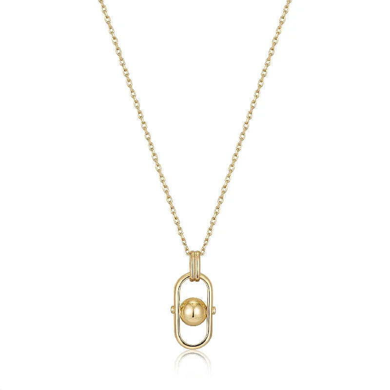 Beautiful necklaces and pendants with butterfly motifs for a whimsical style-Gold Orb Link Drop Pendant Necklace