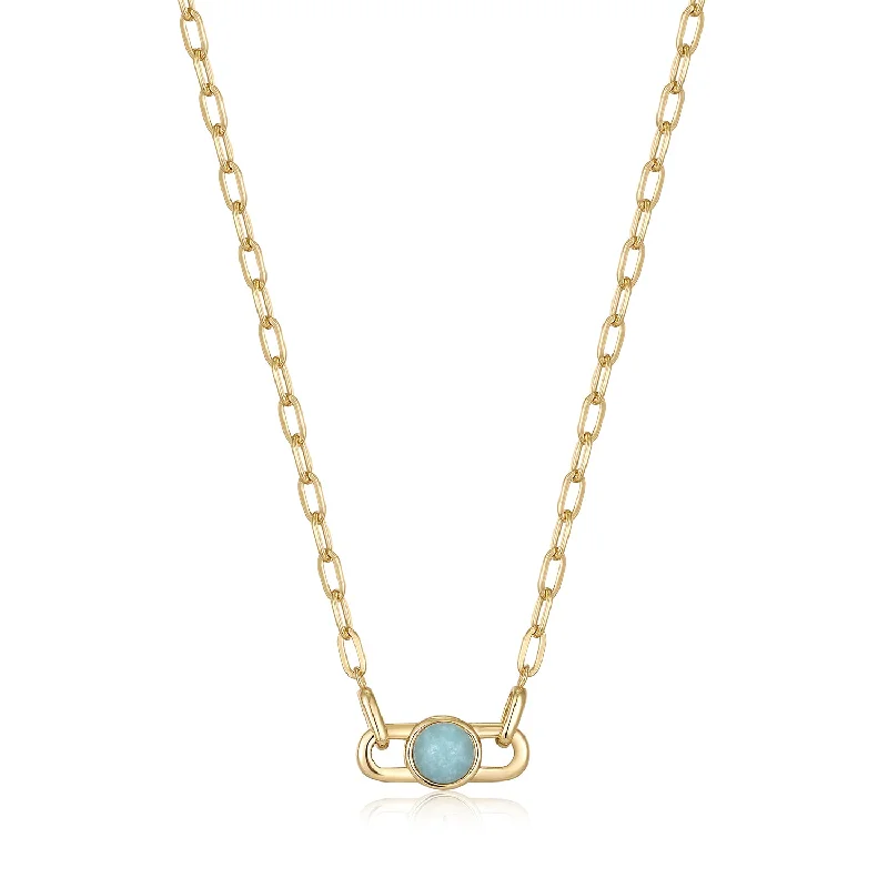 Best necklaces and pendants with zodiac signs for a celestial, astrology-inspired vibe-Gold Orb Amazonite Link Necklace