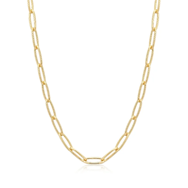 Elegant necklaces and pendants with gold chains for a chic, timeless appearance-Gold Paperclip Chunky Chain Necklace