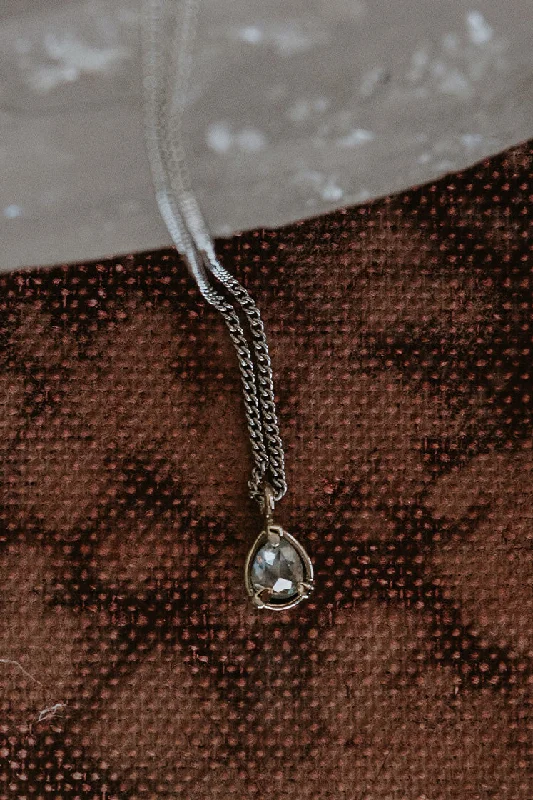 Personalized necklaces and pendants with initials for a customized and meaningful gift-Teardrop Diamond Necklace - 14K WG