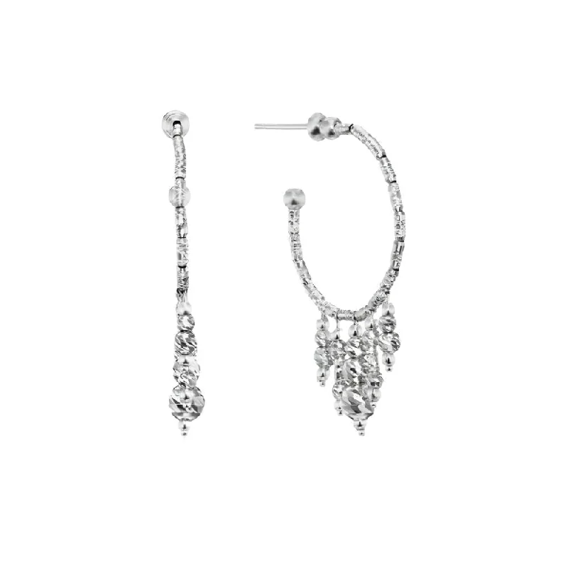 Small Drop Earrings for Delicate -Platinum Born Astraea Hoop Earrings