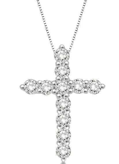 Best necklaces and pendants with cross pendants for a spiritual, meaningful symbol-Round Diamond Cross Pendant