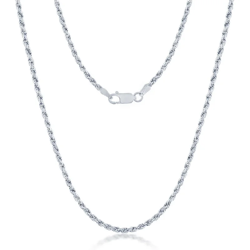 Beautiful necklaces and pendants with geometric shapes for a modern, artistic design-Silver, 2.3 mm Rope Chian- 18 Inches