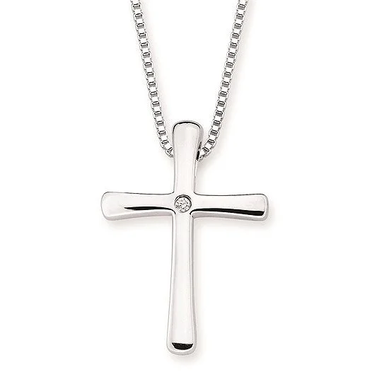 Best necklaces and pendants with black diamonds for an edgy, bold statement-Silver Cross pendant Necklace