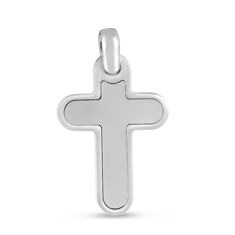 Beautiful necklaces and pendants with tree branch motifs for a nature-inspired design-Silver Satin Frame Cross Pendant