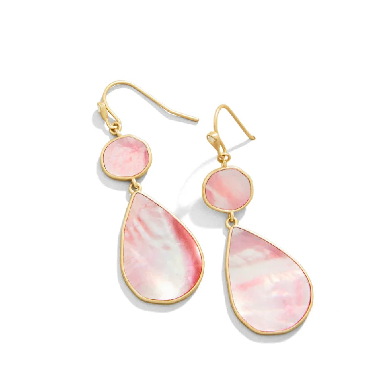 Minimalist Drop Earrings with Simplicity -Spartina Batina Earrings Pink Mother-of-Pearl