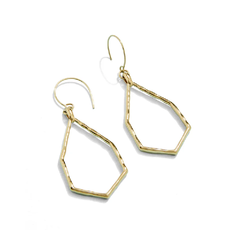 Vintage Drop Earrings with Patina -Spartina Splash The Point Earrings Gold