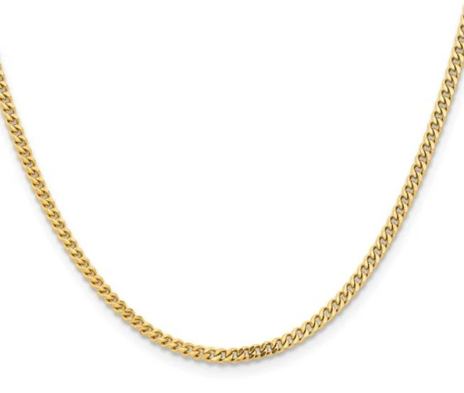 Necklaces and pendants with geometric pendants for a clean, contemporary design-Stainless Steel Polished Yellow IP-plated 3mm Curb Chain