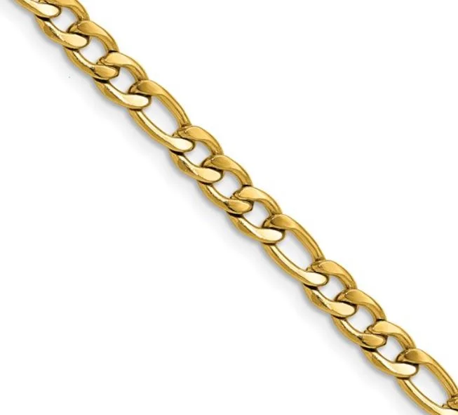 Best necklaces and pendants with layered designs for a chic, stacked look-Stainless Steel Polished Yellow IP-plated 4.5mm Figaro Chain