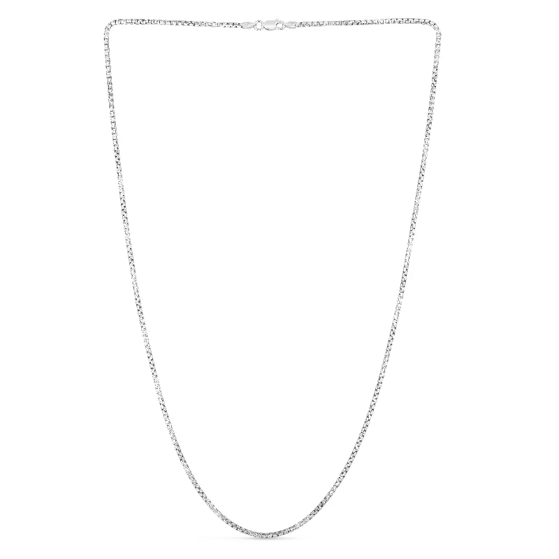 Best necklaces and pendants for everyday wear with minimalist designs-Sterling Silver 1.9mm Rockstar Cut Round Box Chain