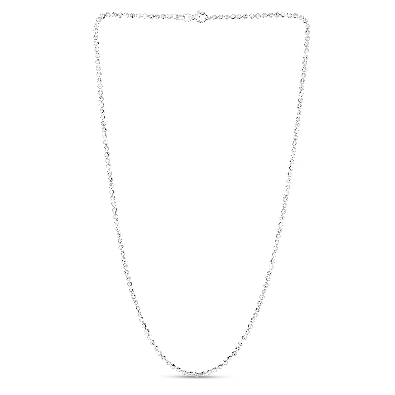 Unique necklaces and pendants with vintage-inspired designs for timeless appeal-Sterling Silver 2.5mm Moon-cut Bead Chain