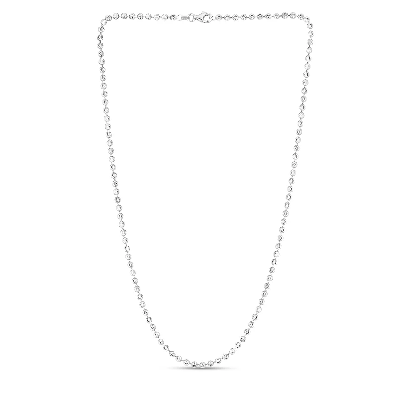 Elegant necklaces and pendants with diamond accents for added sparkle-Sterling Silver 3mm Moon-cut Bead Chain