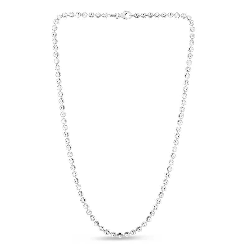 Best necklaces and pendants with zodiac signs for a celestial, astrology-inspired vibe-Sterling Silver 4mm Moon-cut Bead Chain