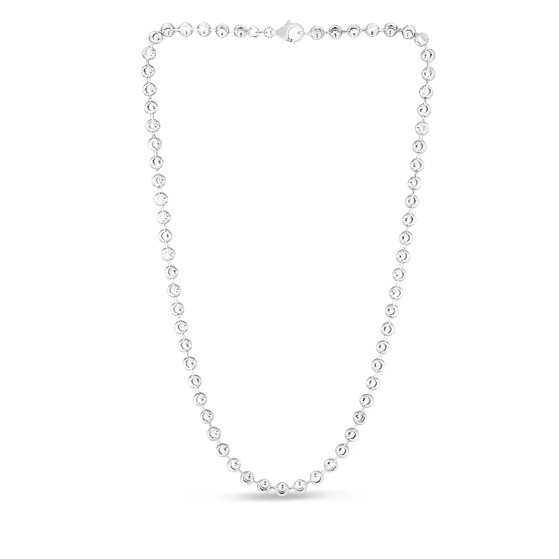 Simple necklaces and pendants with bar pendants for a sleek modern design-Sterling Silver 5mm Moon-cut Bead Chain