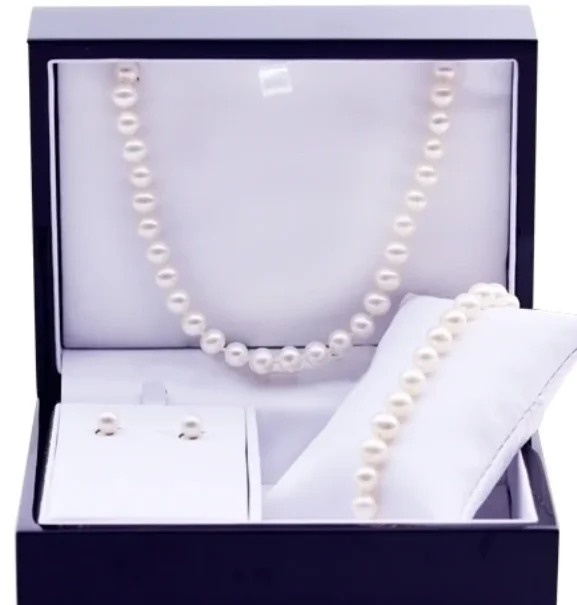 Necklaces and pendants with ocean-inspired designs for a refreshing, beachy feel-Sterling Silver Freshwater Pearl Wood Box Gift Set