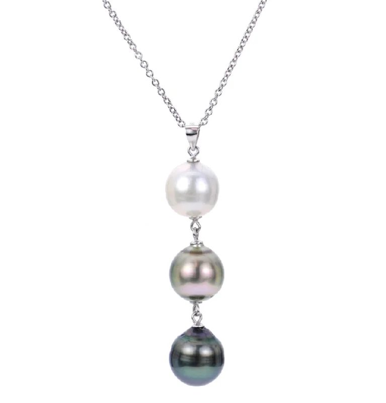 Trendy necklaces and pendants with geometric shapes for a modern aesthetic-Sterling Silver Tahitian Pearl Pendant