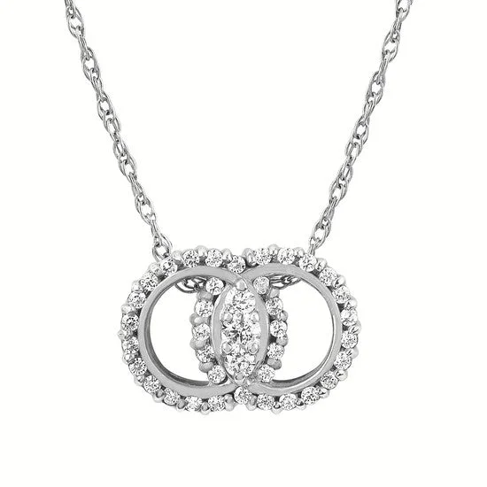 Necklaces and pendants with lock and key designs for a symbolic gesture-White Gold Diamond Marriage Symbol Pendant Necklace