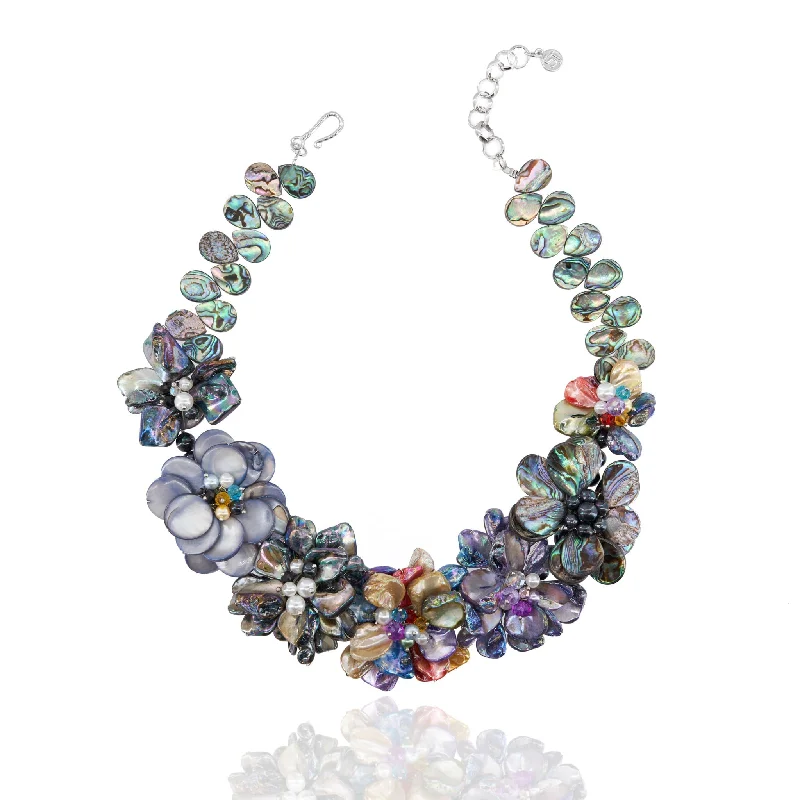 Best necklaces and pendants with silver chains for a sleek, timeless look-Wisteria Semi Precious Necklace - Abalone